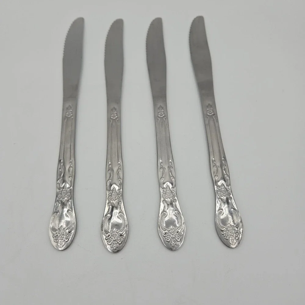 Oneida Ohsoh103 Stainless Thor Glossy Four Knives Discontinued Pattern Flatware‎